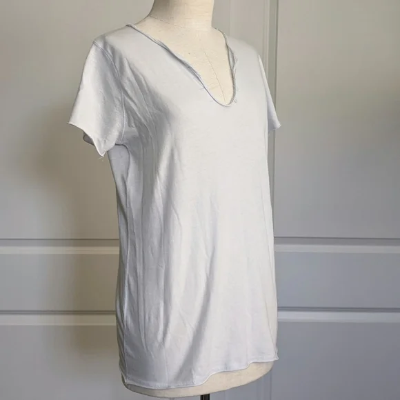 Zadig & Voltaire Tee Tunisien MC Skull V-Neck Short Sleeve Metallic Grey M NWT - Picture 8 of 16